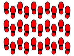 CRNA-VS1 voetstapstickers rood
